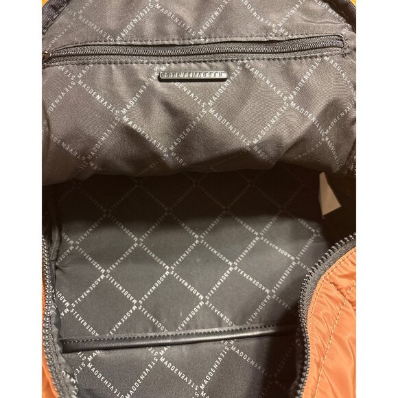 Steve Madden Quilted Nylon Mini Backpack – Rust/Peach – SM Logo - Picture 6 of 10